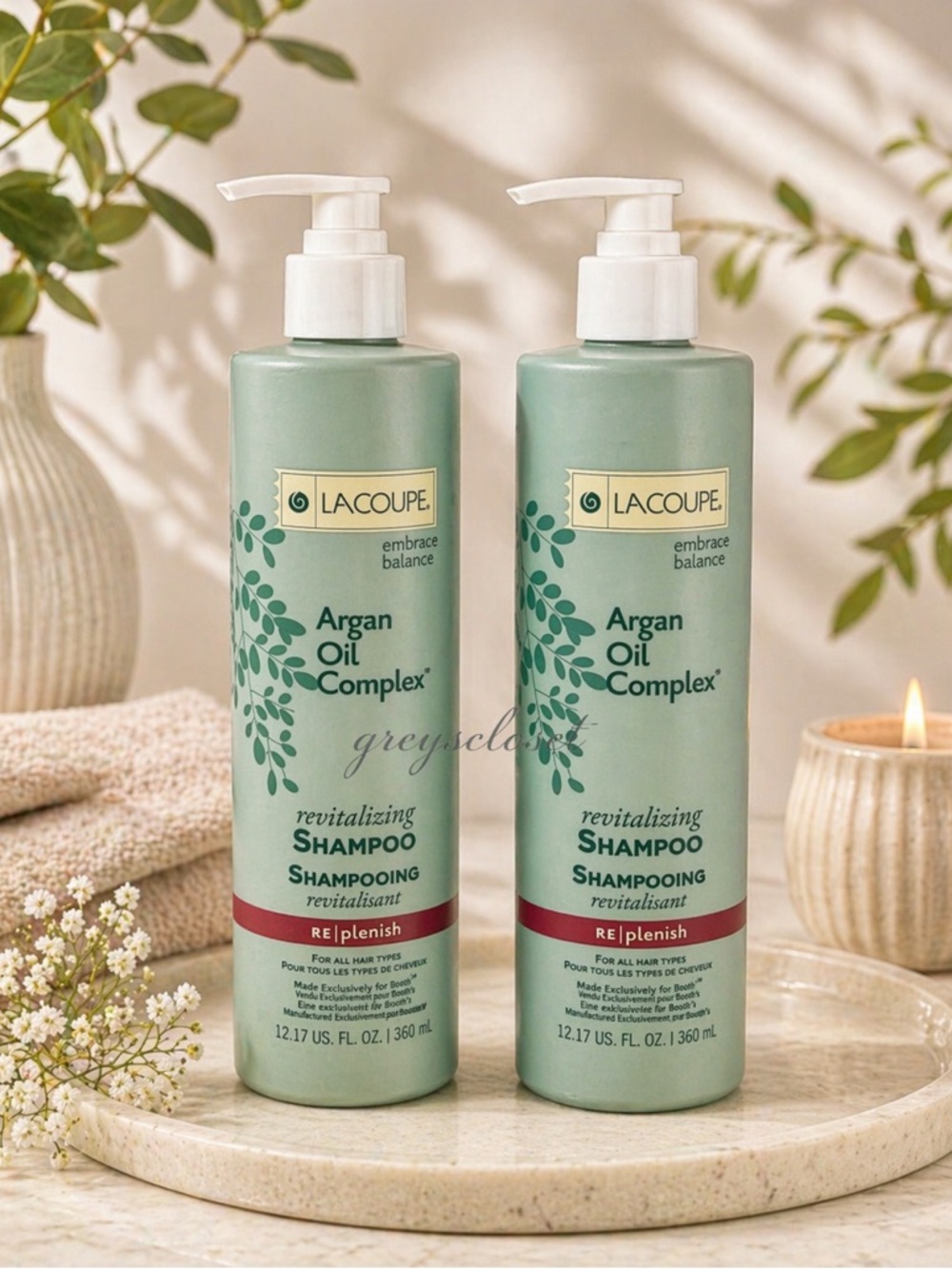 LACOUPE Argan Oil Complex Revitalizing Shampoo | 12.17 oz | Set of 2